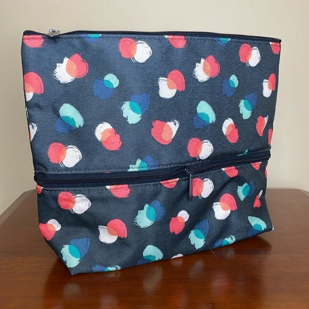 THIRTY ONE Painted Dot Trio Size Up‎ Expandable Pouch Travel Storage Colorful